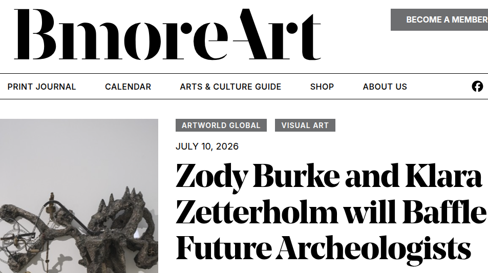Publication masthead and headline: Zody Burke and Klara Zetterholm will Baffle Future Archeologists